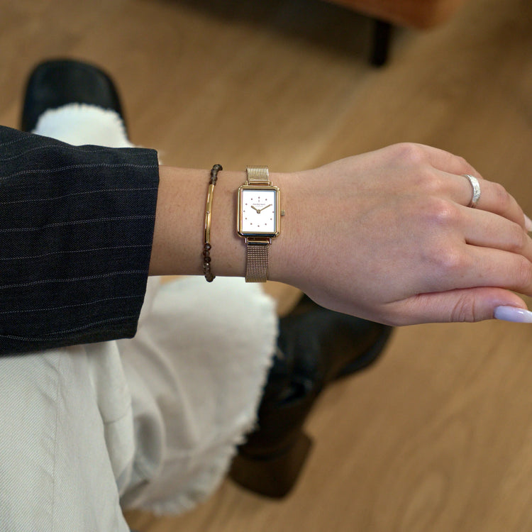 Nordgreen | Allure white 20mm dial gold mesh | AL20GOMEGOXX