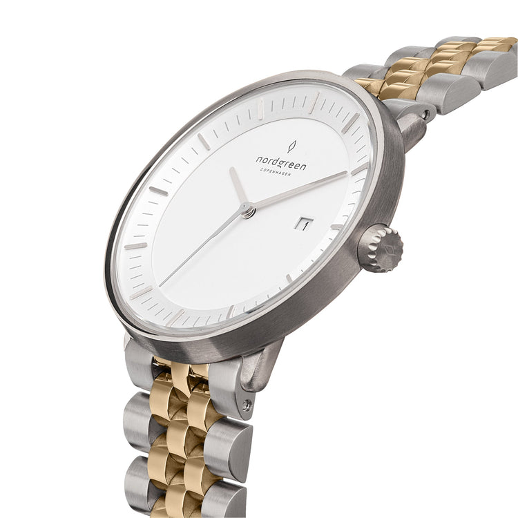 Nordgreen | Philosopher silver two tone 36mm white dial | PH36SI5LSGXX