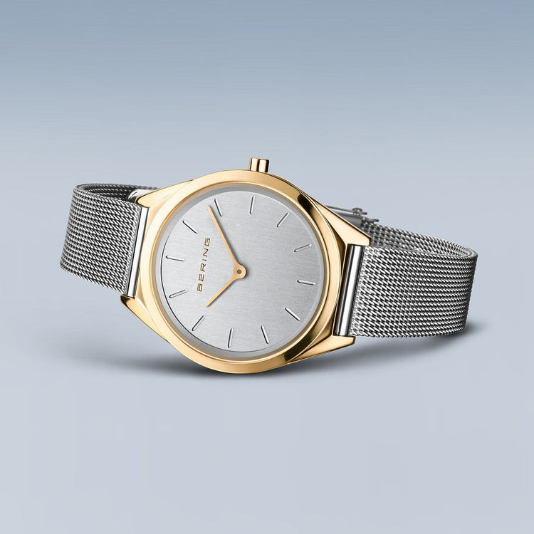 Bering | Ultra slim silver and gold 31mm dial silver mesh | 17031-010