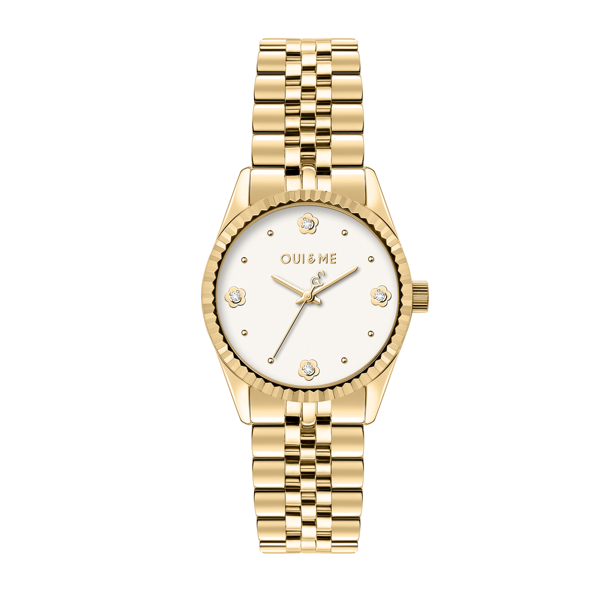 Oui&Me | Coquette gold and diamond effect 30mm dial link | ME030094