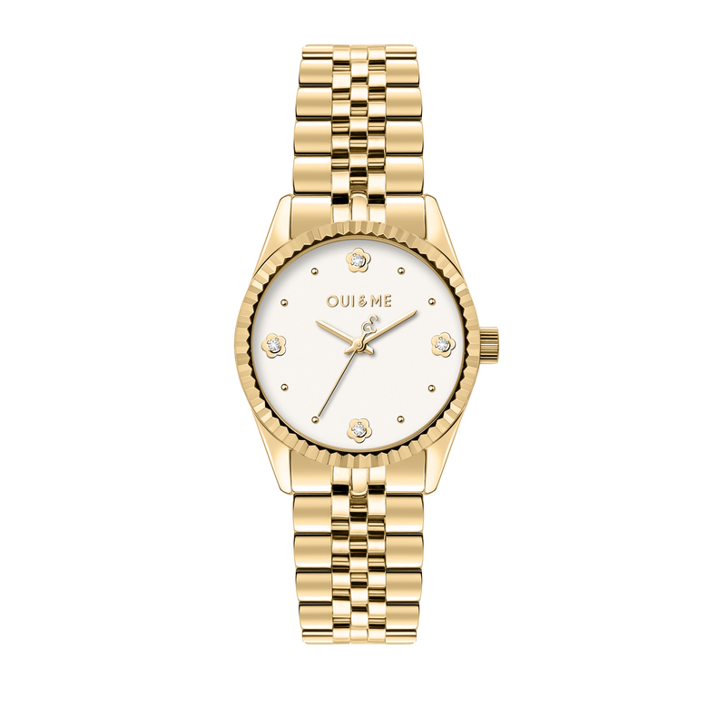 Oui&Me | Coquette gold and diamond effect 30mm dial link | ME030094