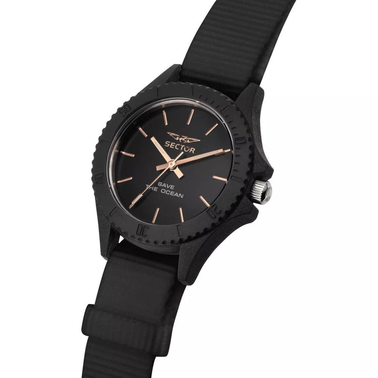 Sector | Save the ocean black nato fabric | R3251539501