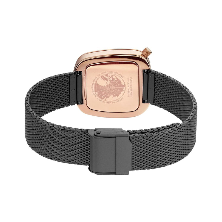 Bering | Pebble grey rose gold 37mm dial mesh | 18034-369