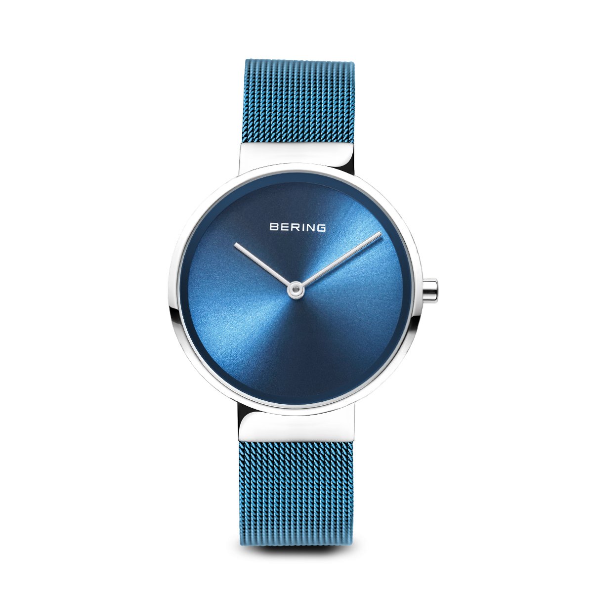 Bering | Classic polished silver blue mesh | 14531-308