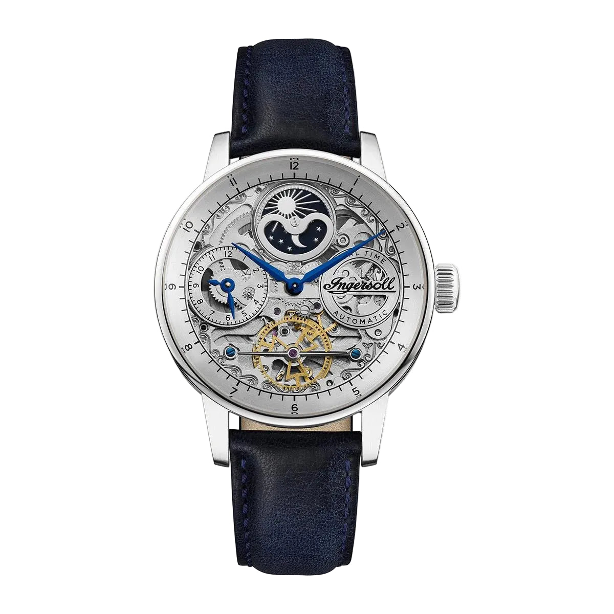 Ingersoll | Jazz automatic silver blue leather 42mm dial | I07702