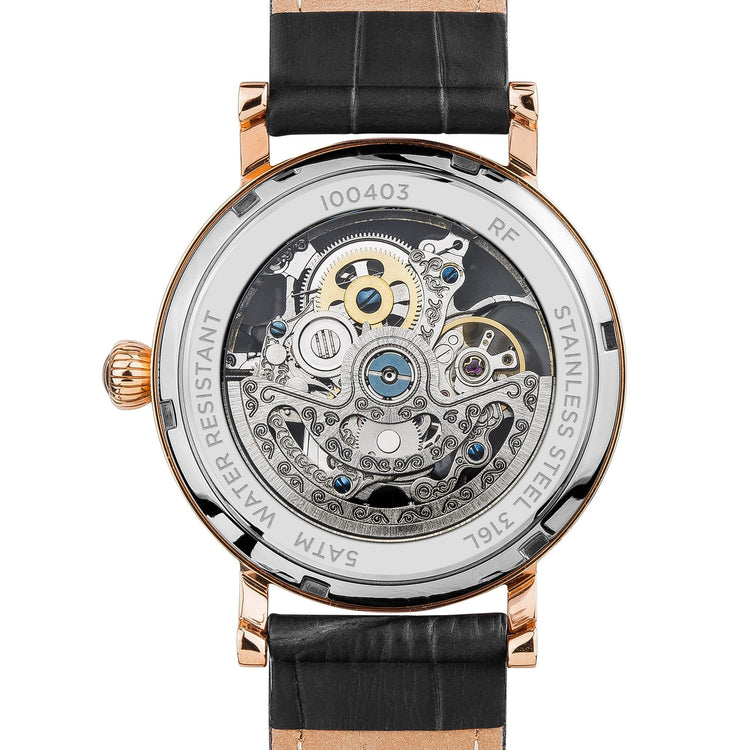 Ingersoll | Herald automatic skeleton black leather 40mm dial | I00403