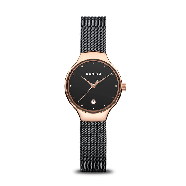 Bering | Classic black rose gold 26mm dial and black mesh | 13326-262