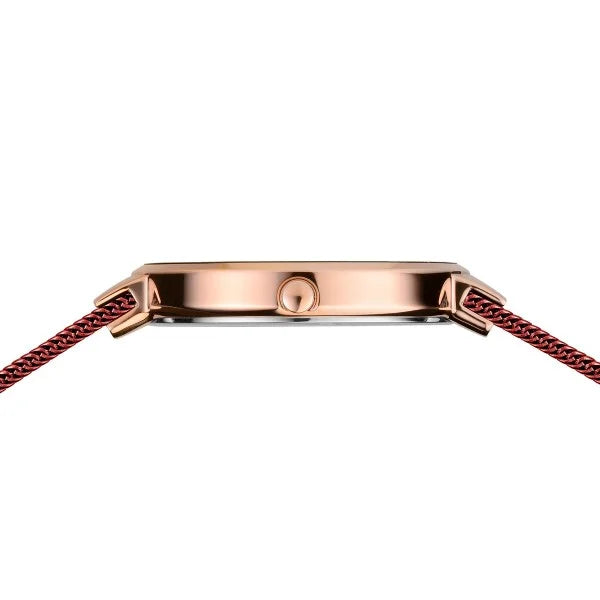 Bering | Classic brushed rose gold 31mm dial red mesh | 14531-363