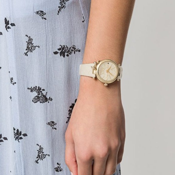 Vivienne Westwood | Orb Pop gold cream 32mm dial | VV006GDCM