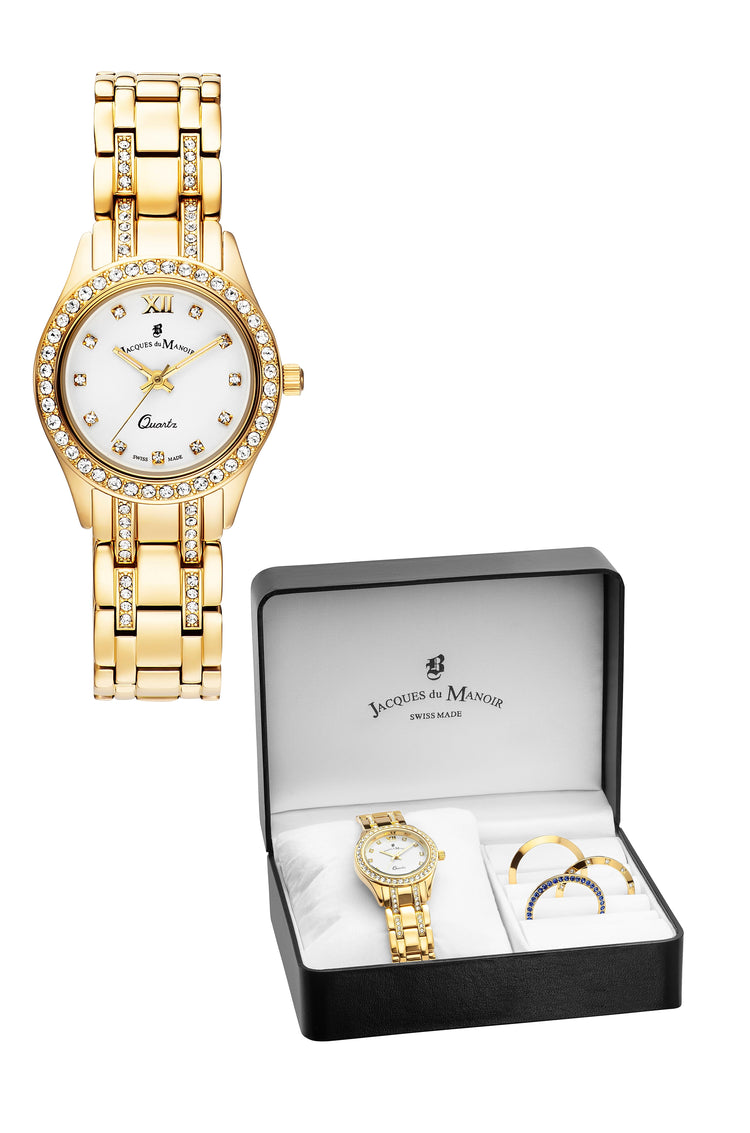 Jacques Du Manoir | Royal gold 30mm dial gift set | BAG.01
