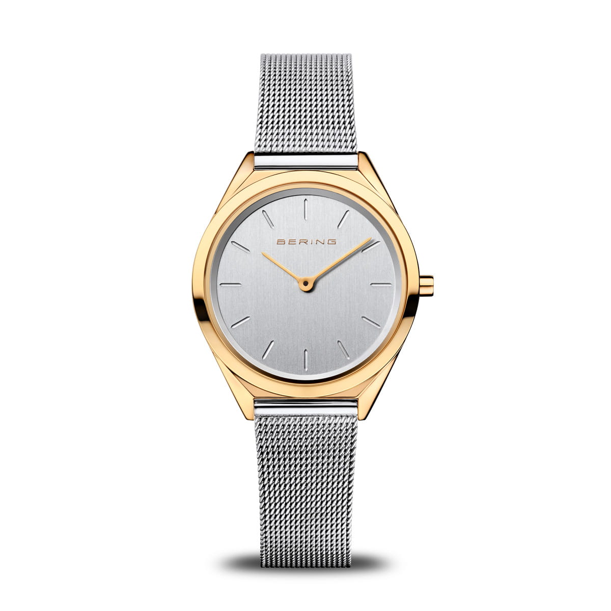 Bering | Ultra slim silver and gold 31mm dial silver mesh | 17031-010