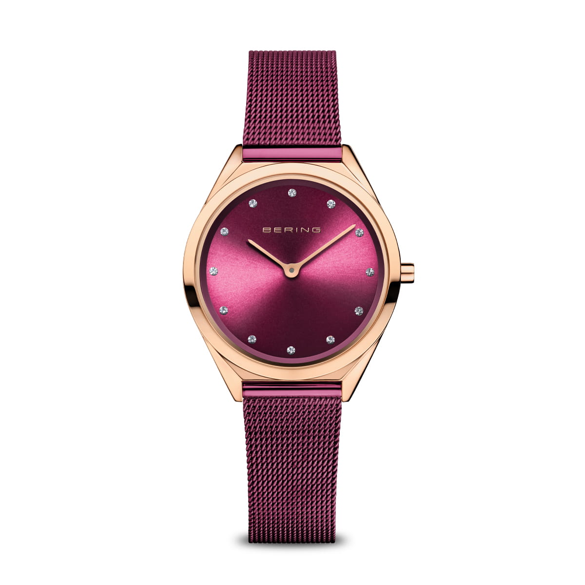 Bering | Ultra slim purple rose gold 31mm dial purple mesh | 17031-969