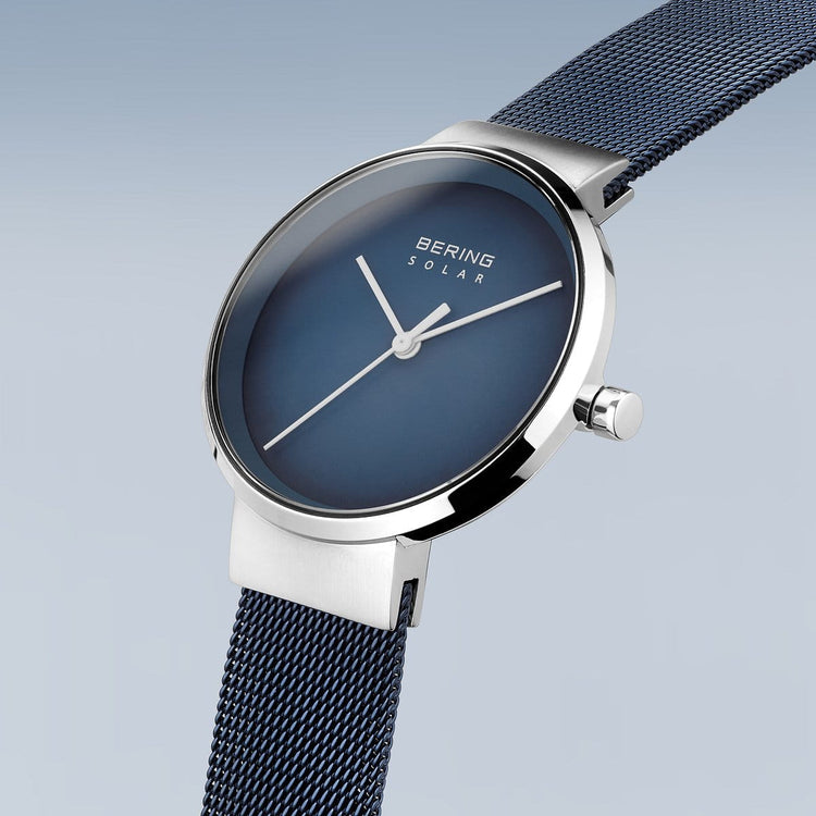 Bering | Brushed silver solar blue 39mm dial | 14331-307