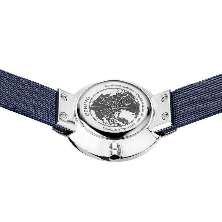 Bering | Brushed silver solar blue 39mm dial | 14331-307
