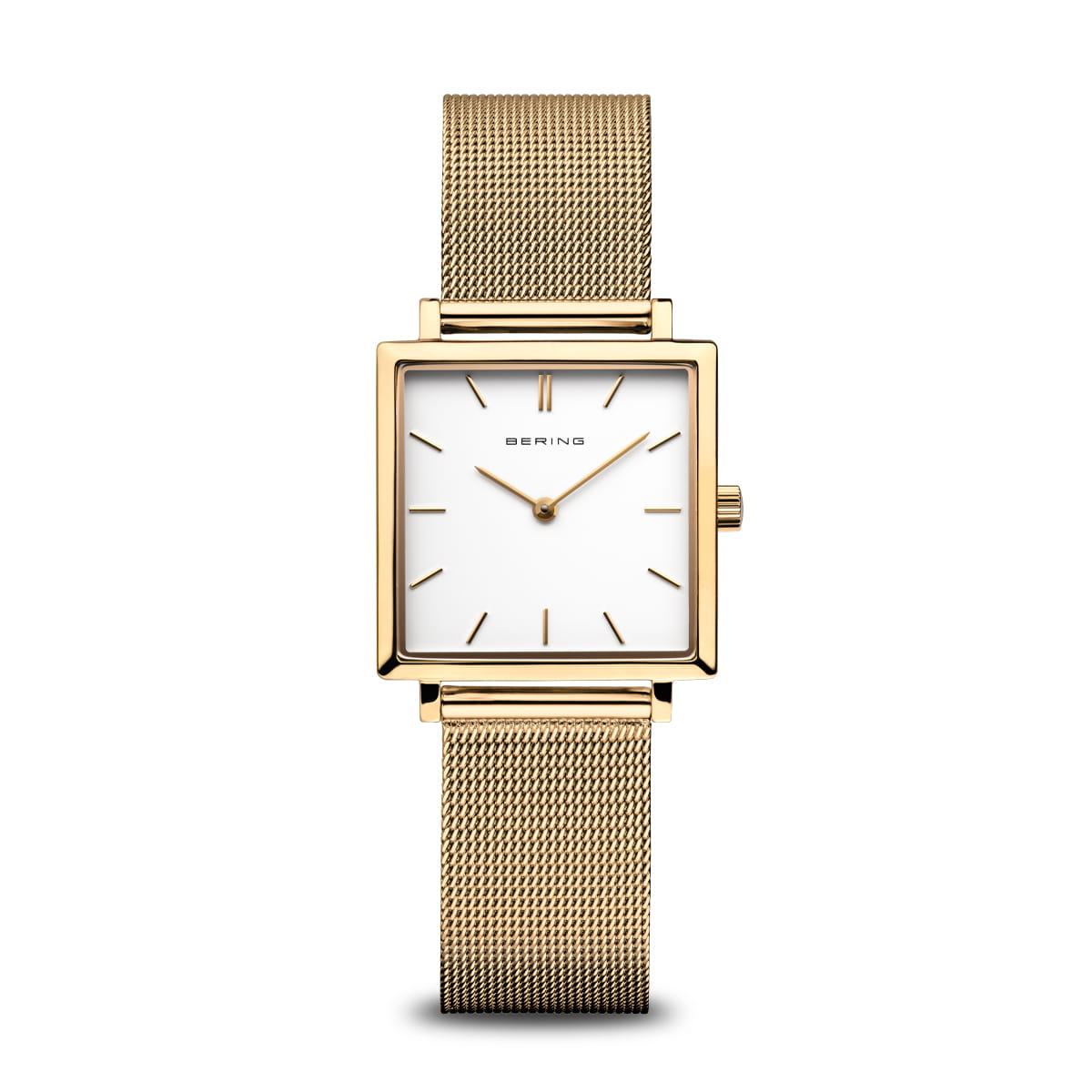 Bering | Classic Gold square white 26mm dial gold milanese | 18226-334