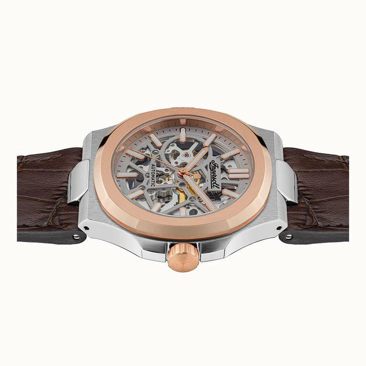 Ingersoll | Catalina automatic silver and rose gold 42mm dial brown leather | I12503