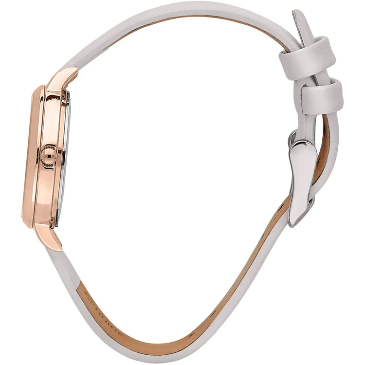 Oui&Me | Petite Fleurette floral white leather 32mm dial | ME010139