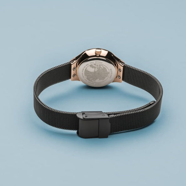 Bering | Classic black rose gold 26mm dial and black mesh | 13326-262
