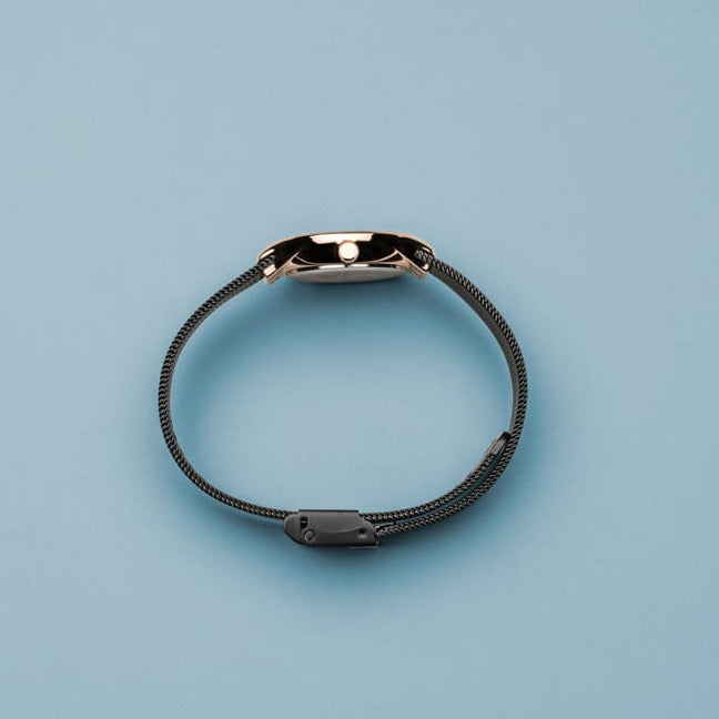 Bering | Classic black rose gold 26mm dial and black mesh | 13326-262