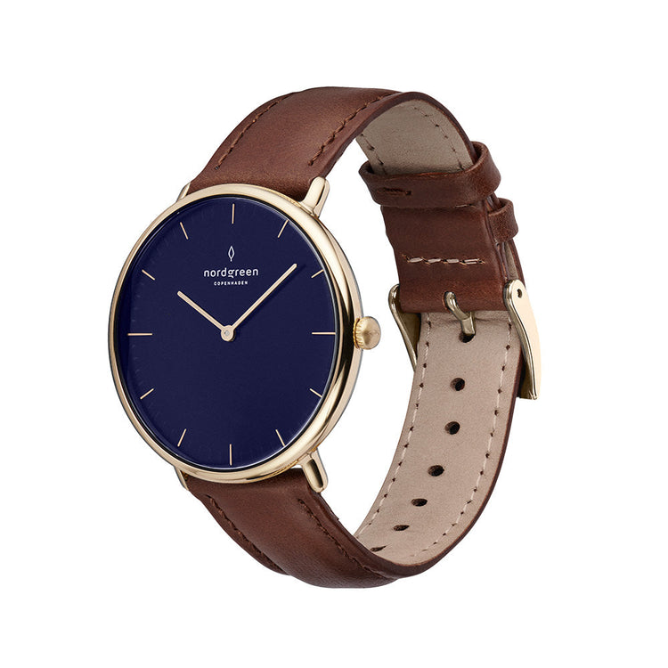 Nordgreen | Native 36mm Gold Case Brown Watch | NR36GOLEBRNA