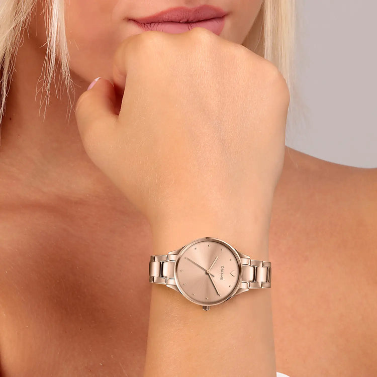 Oui&Me | Petite Bichette rose gold 32mm dial link bracelet | ME010156