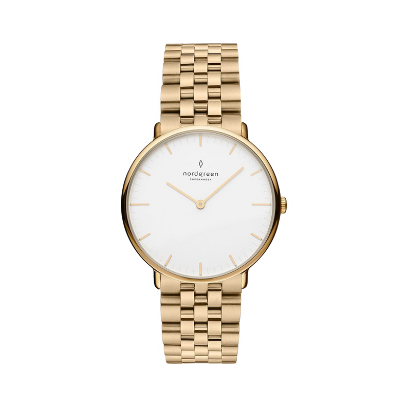 Nordgreen | Native gold link 32mm dial | NR32GO5LGOXX
