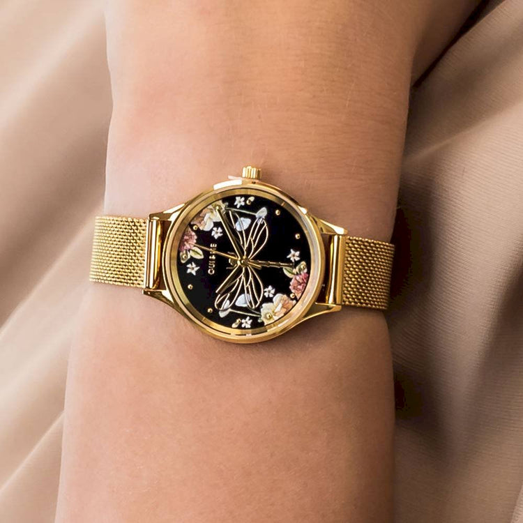Oui&Me | Minette dragonfly gold mesh 28mm dial | ME010178