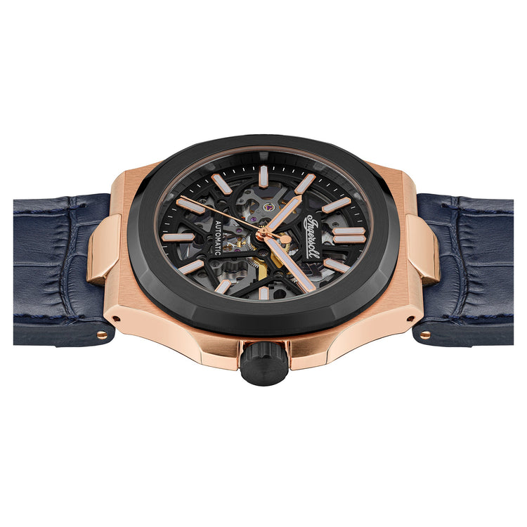 Ingersoll | Catalina automatic rose gold 42mm dial blue leather | I12506