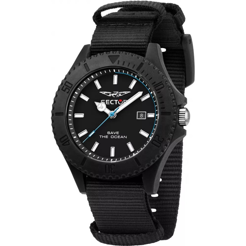 Sector | Save the ocean nato black fabric | R3251539002