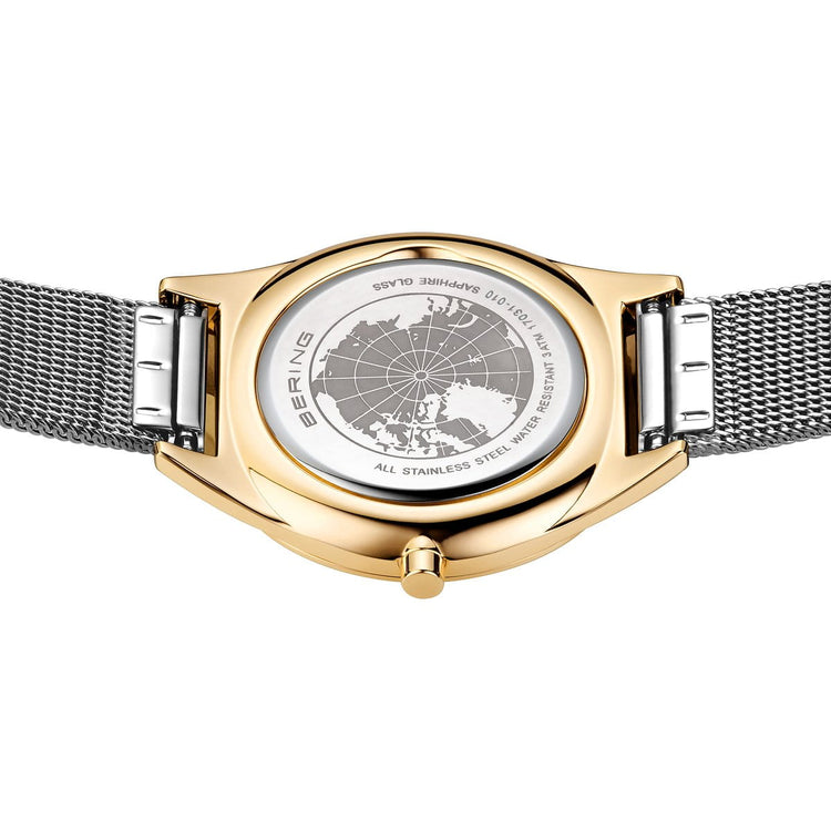Bering | Ultra slim silver and gold 31mm dial silver mesh | 17031-010