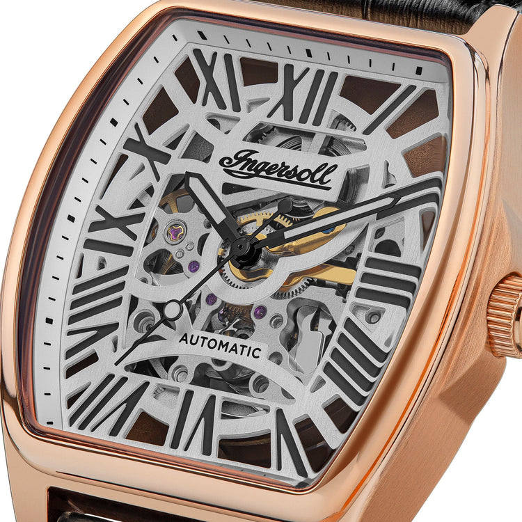 Ingersoll | California automatic rose gold 39mm dial black leather | I14201