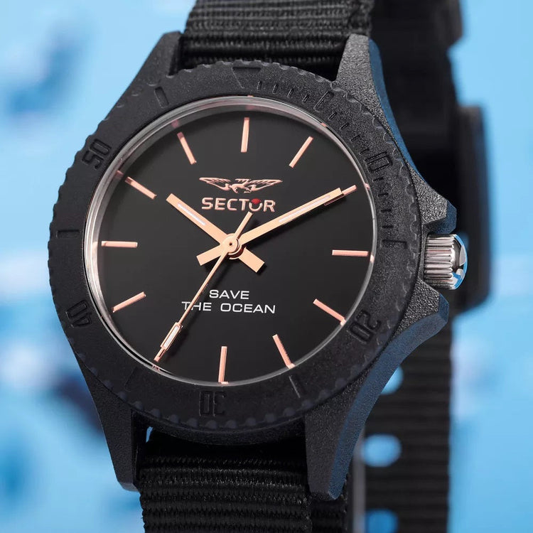 Sector | Save the ocean black nato fabric | R3251539501