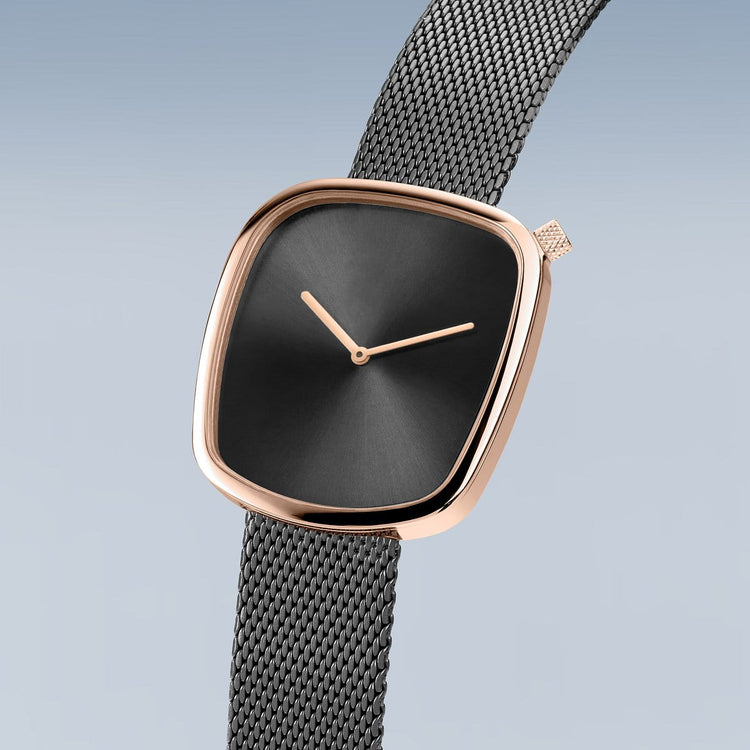 Bering | Pebble grey rose gold 37mm dial mesh | 18034-369