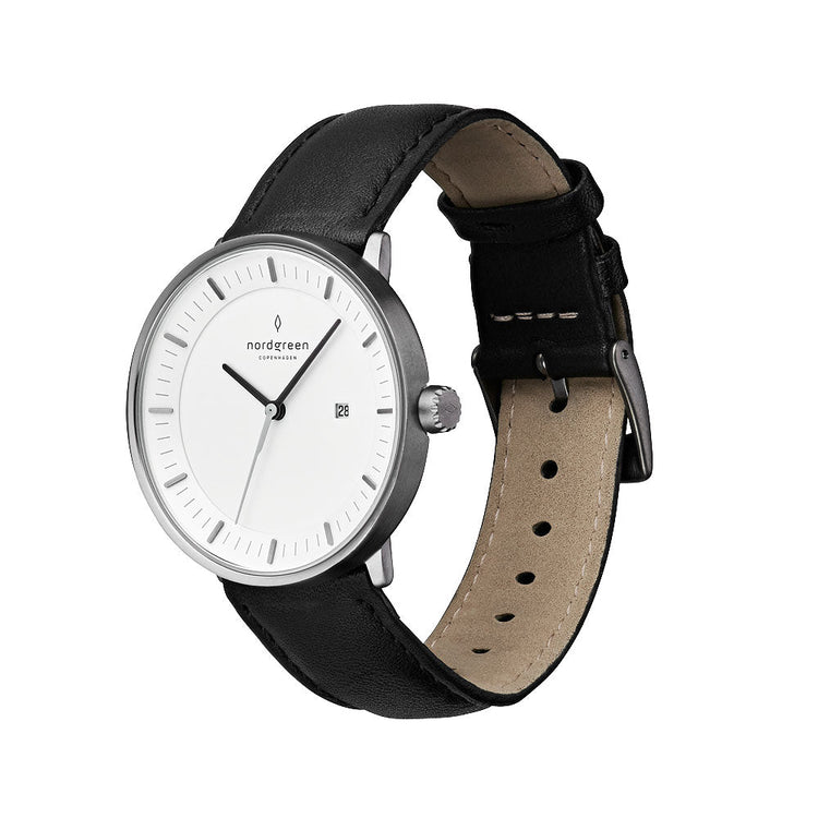 Nordgreen | Philosopher black 40mm white dial | PH40GMLEBLXX