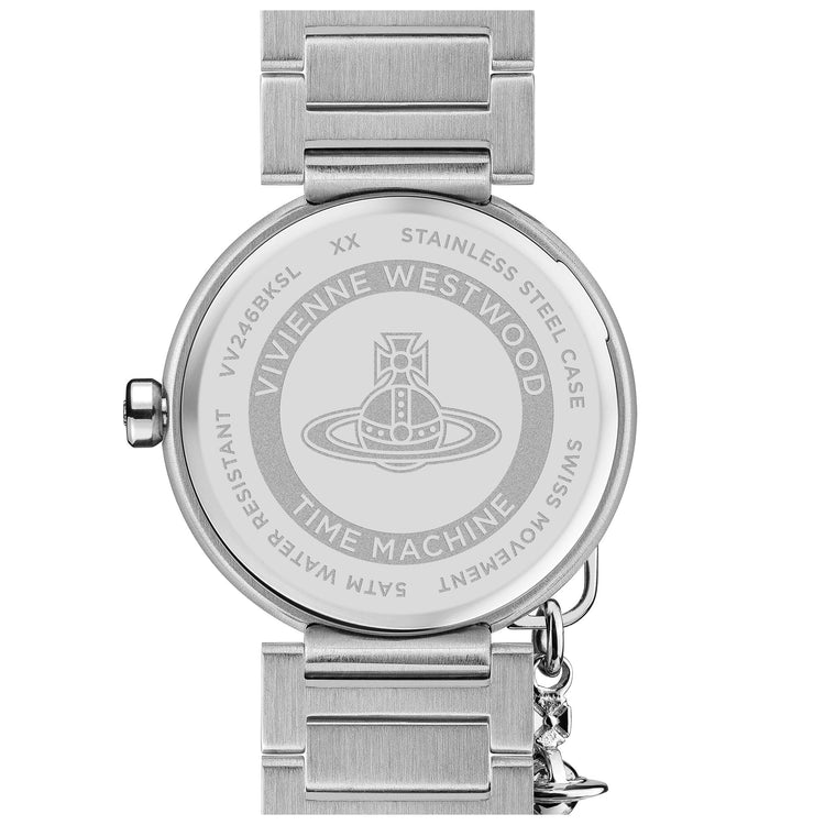 Vivienne Westwood | Poplar silver crystal set black 31mm dial | VV246BKSL