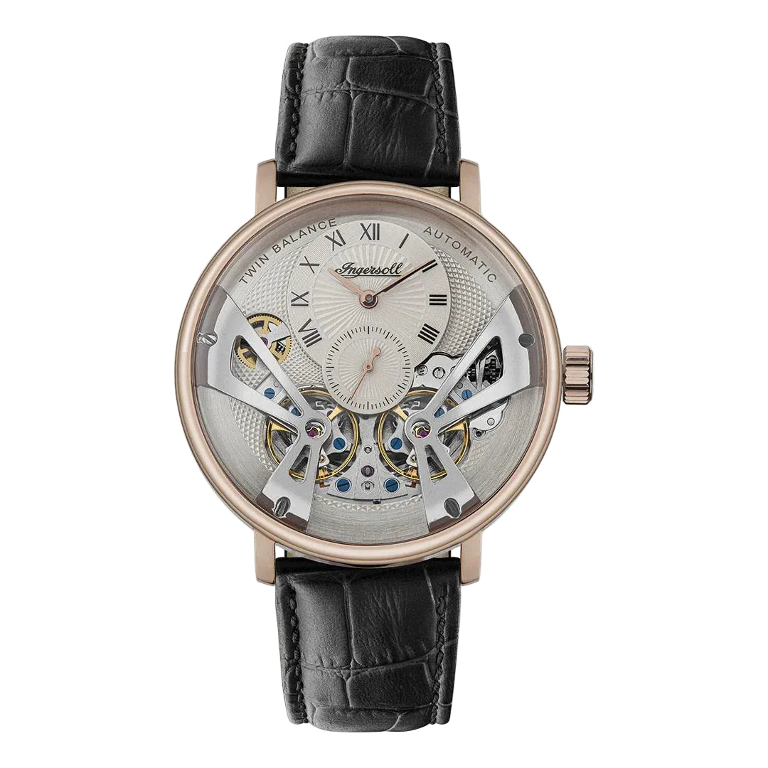 Ingersoll | Tennessee dual rotor 45.5mm light grey dial and black leather| I13101