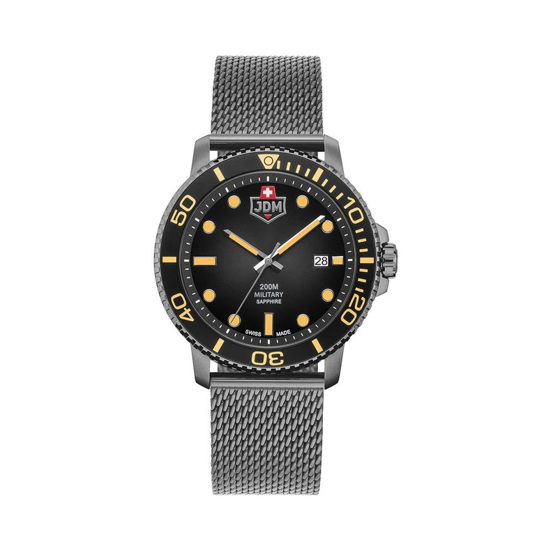 JDM Military | Tango silver grey 44mm dial gun metail mesh | JDM-WG008-06