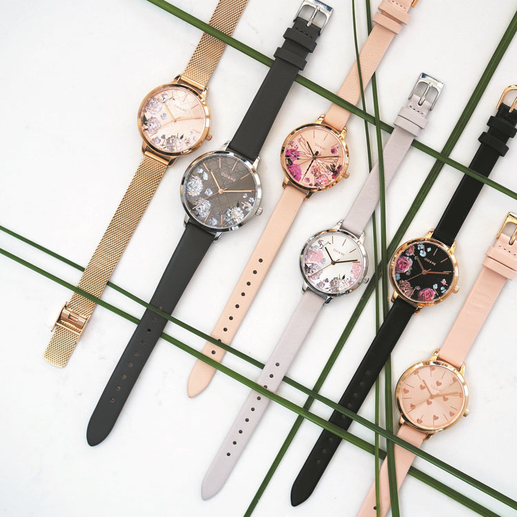 Oui&Me | Petite Fleurette floral chalk blue 32mm dial | ME010098