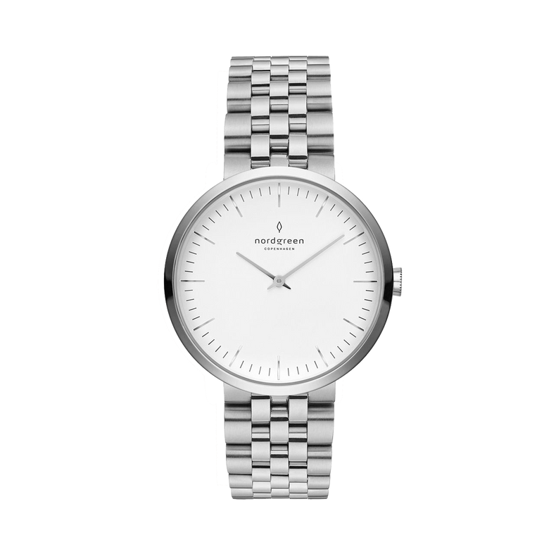 Nordgreen | Infinity silver 32mm white dial link | IN32SI5LSIXX