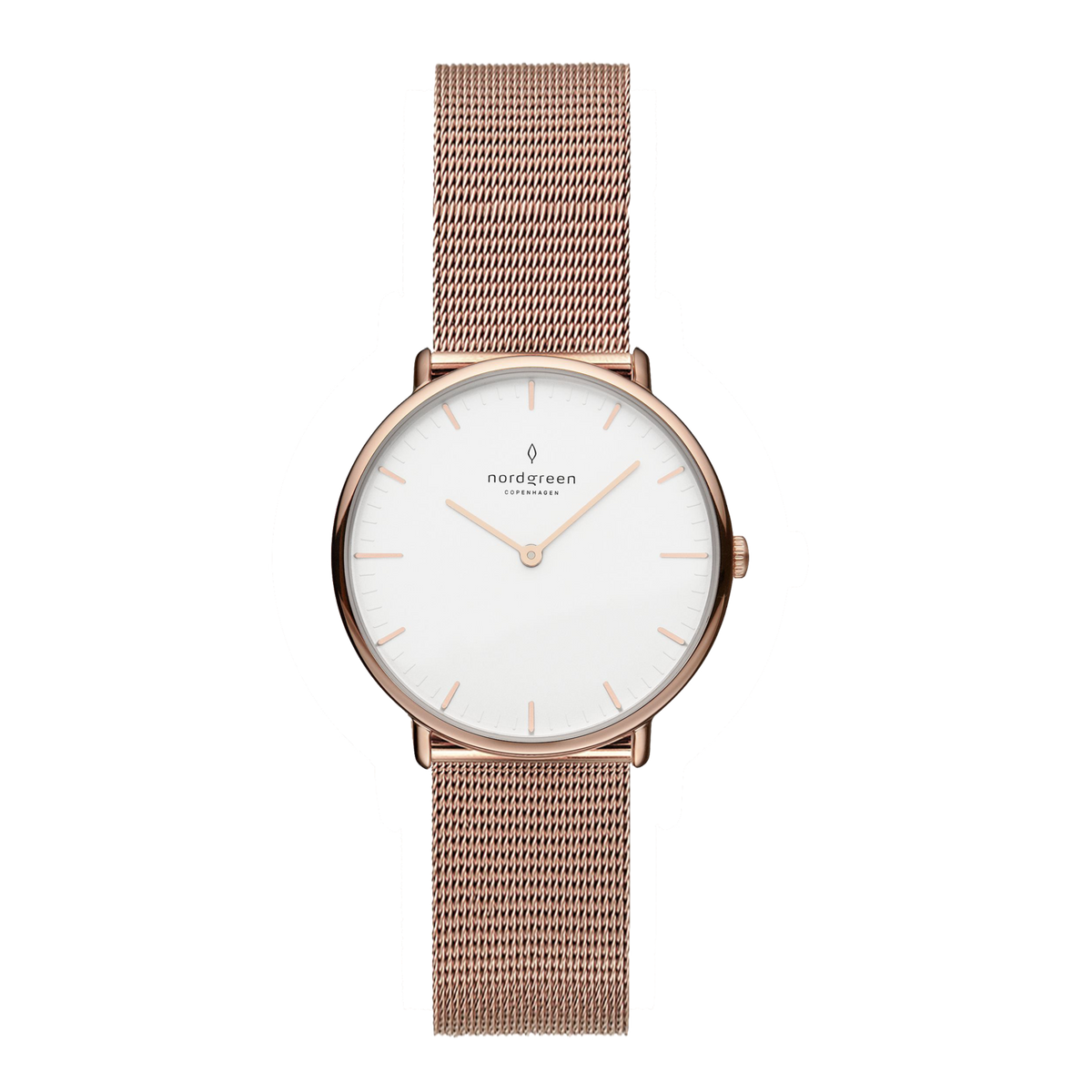 Nordgreen | Native Rose gold 28mm white dial | NR28RGMEROXX