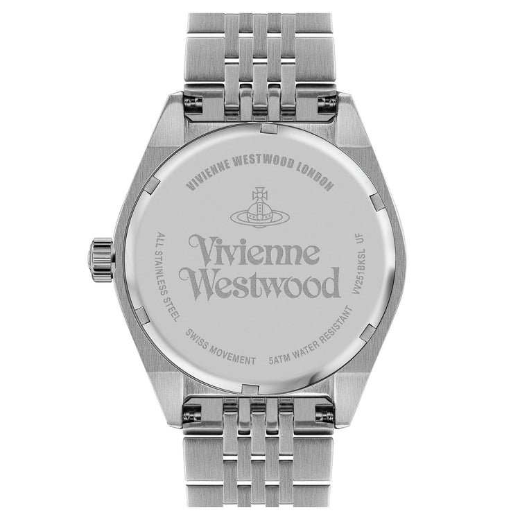 Vivienne Westwood | Sydenham silver link black 40mm dial | VV251BKSL