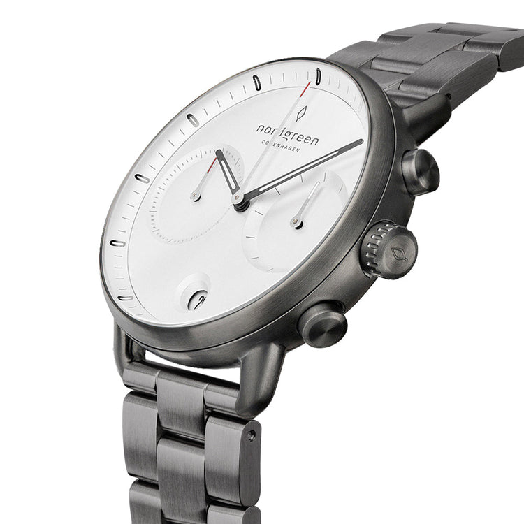 Nordgreen | Pioneer Gunmetal white 42mm dial | PI42GM3LGUXX