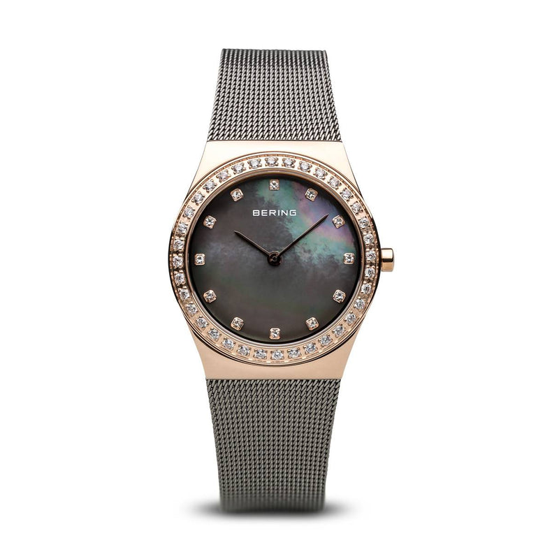 Bering | Classic grey rose gold 30mm dial with Swarovski | 12430-369