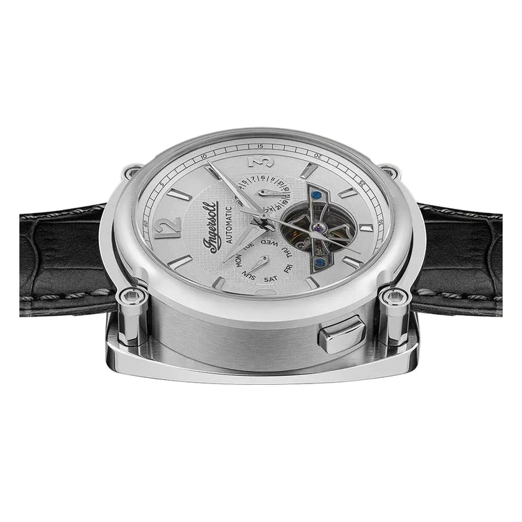 Ingersoll | Michigan silver 45mm dial black  leather | I01105