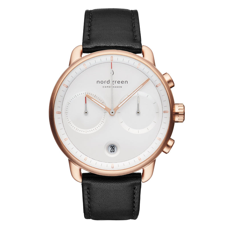 Nordgreen | Pioneer Rose Gold white 42mm dial | PI42RGLEBLXX
