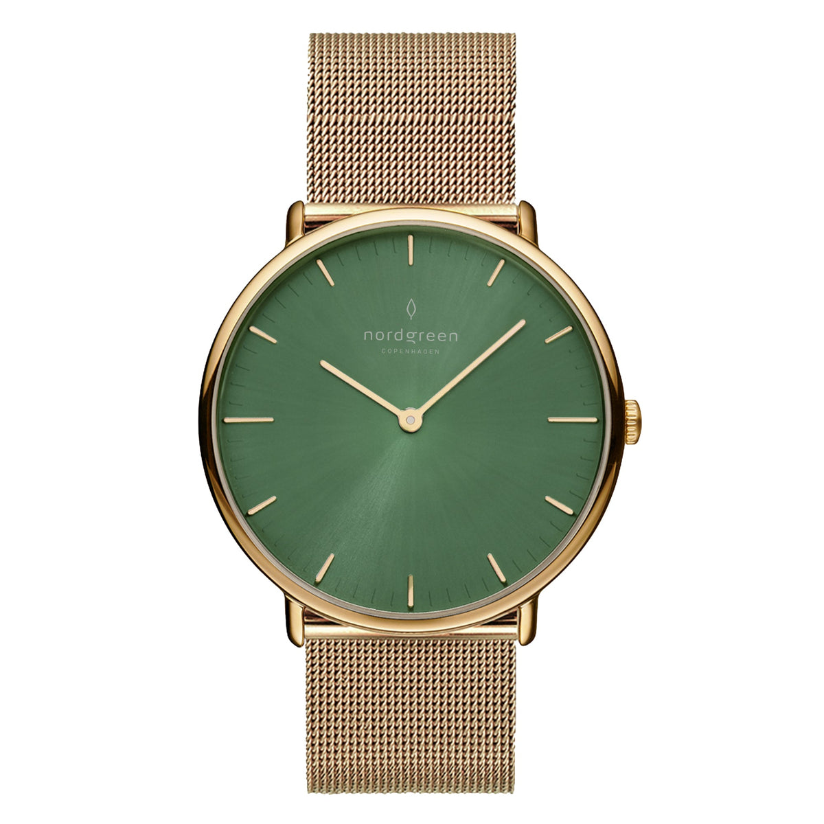 Nordgreen | Native gold 36mm dial digital olive  | NR36GOMEGOOG