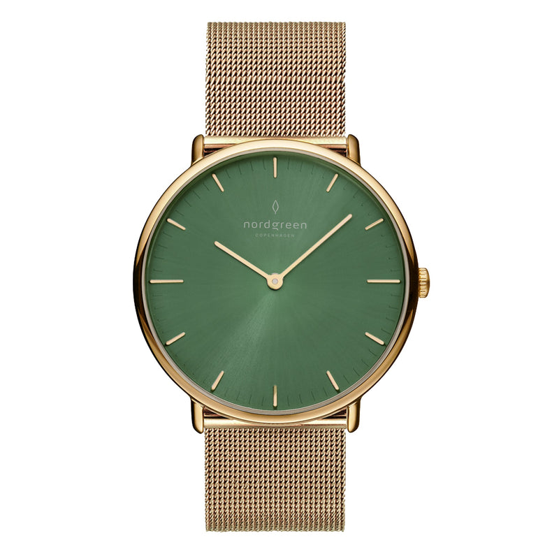 Nordgreen | Native gold 36mm dial digital olive  | NR36GOMEGOOG