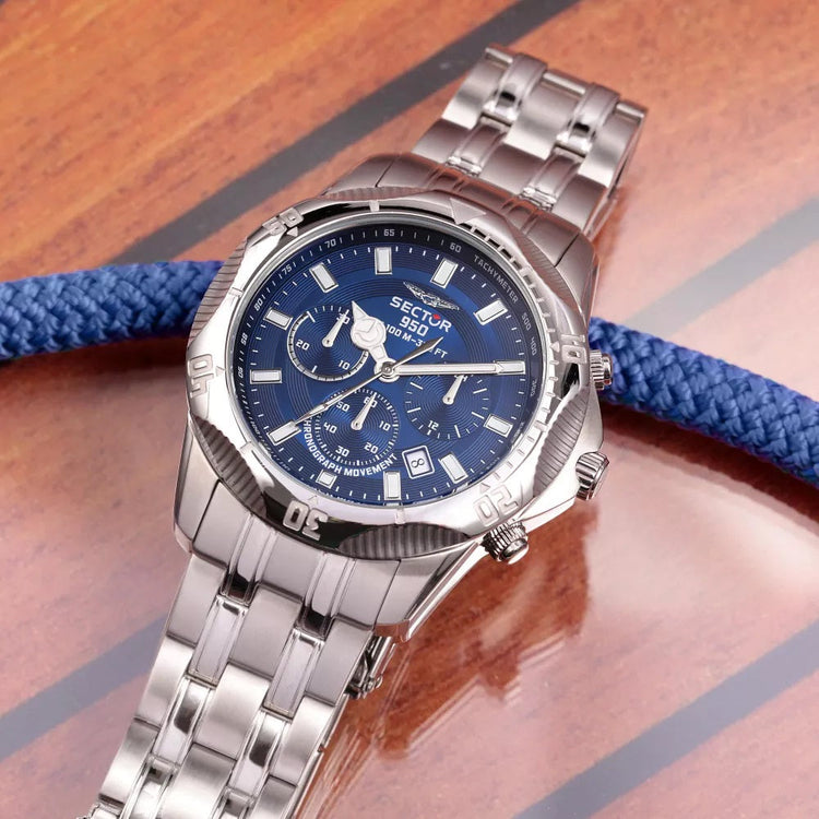 Sector | 950 Chronograph blue dial stainless steel | R3273981006