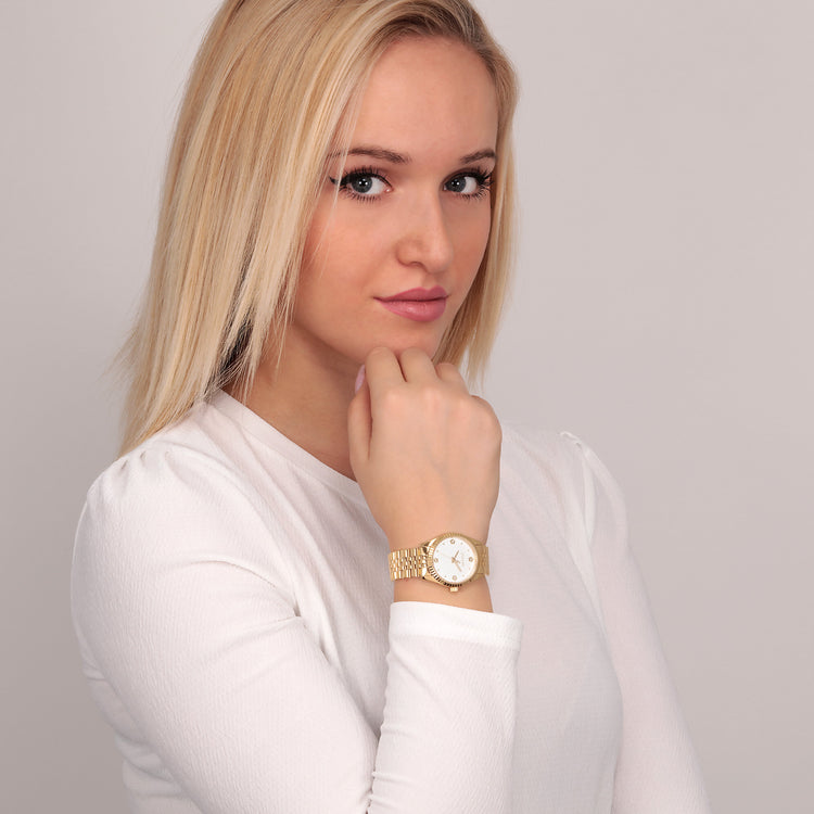 Oui&Me | Coquette gold and diamond effect 30mm dial link | ME030094