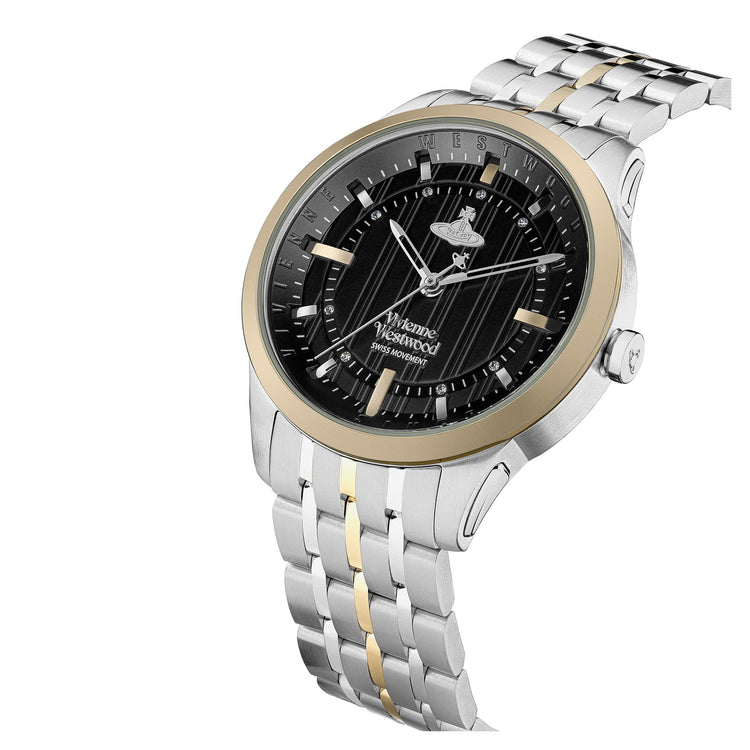 Vivienne Westwood | East End black 41mm dial silver and gold | VV262BKSG